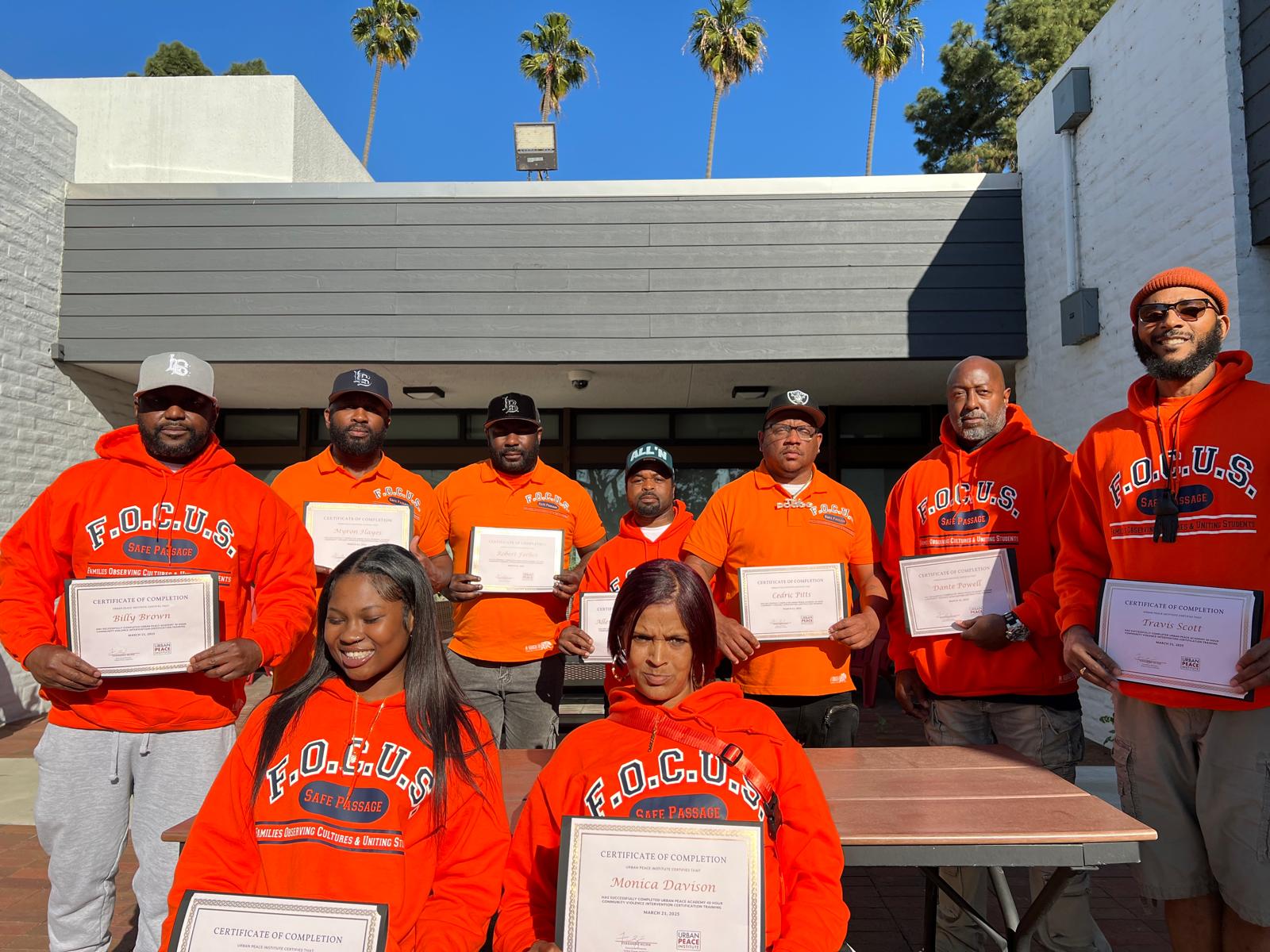 F.O.C.U.S Safe Passage Members Receiving Their C.I.W (Community Intervention Worker (C-I-W) certification.