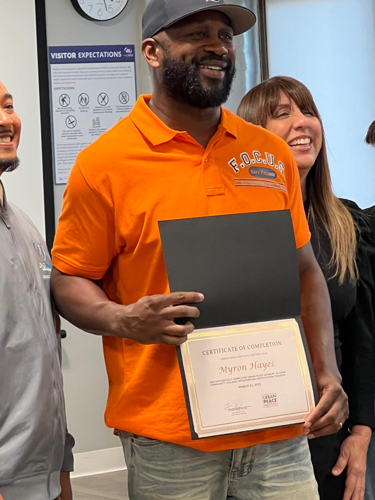 F.O.C.U.S members receiving the Community Intervention Worker (C-I-W) certification