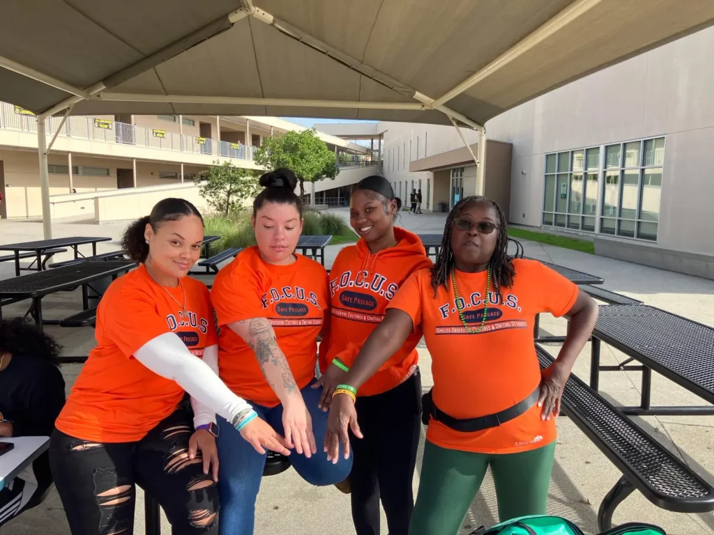 F.O.C.U.S. Safe Passage Dedicated Female Volunteers At Nelson Academy Long Beach Ca
